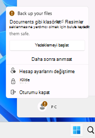 Başlat menüsünde rozetleme