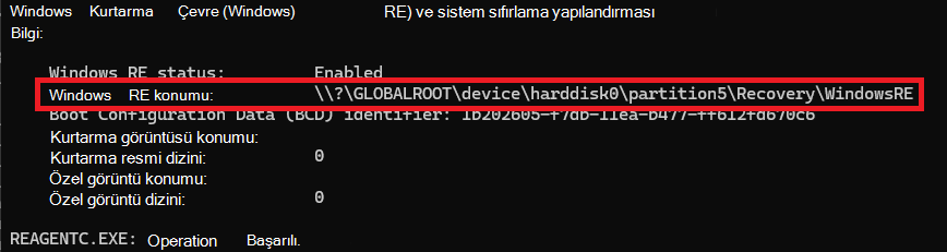 REAgentC Bilgi Komutu
