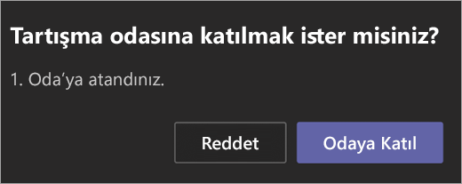 Bir Tartışma Odasına katılma daveti.