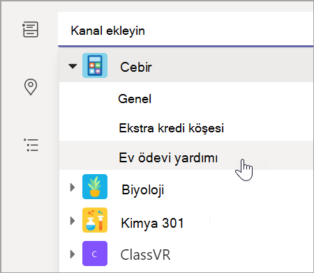 Sınıfınız için ekip kanalını seçin.