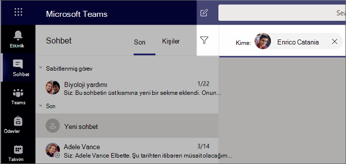 Yeni sohbet oluşturma