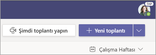 + Yeni Toplantı'yı seçin.