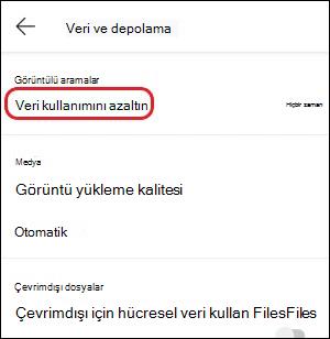 : Teams-mobile-veri kullanımını azalt ayarı