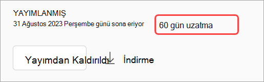 Web semineri kaydının yayımdan kaldırılma işlemini gösteren ekran görüntüsü