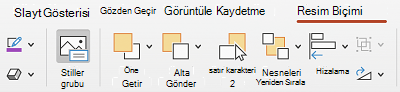 Mac için PowerPoint şeritteki Alternatif Metin düğmesi.
