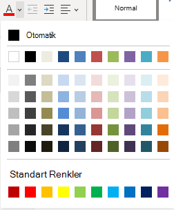 The Font color menu in WebWeb için OneNote için OneNote.