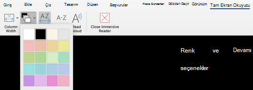 Tam ekran okuyucu menüsü Mac için WordMac için Word.