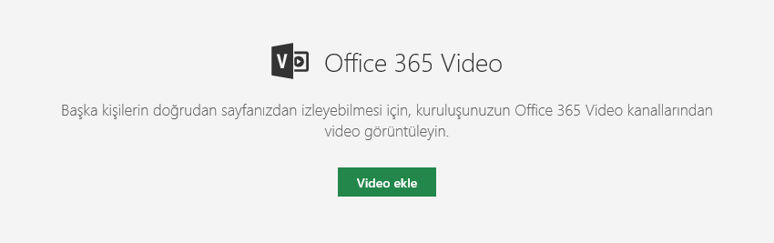 SharePoint’te Office 365 Video ekle iletişim kutusunun ekran görüntüsü.