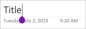 The page title field in Android için OneNoteAndroid için OneNote.
