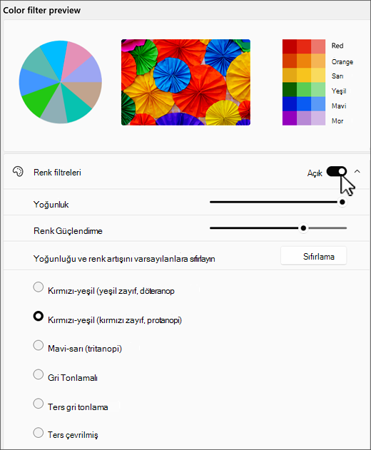 Windows 11Windows 11 renk filtresi ayarları
