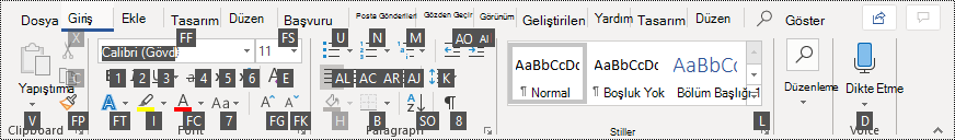 Word 365'te şeritteki Önemli İpuçları