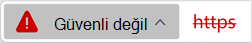 Geçersiz sertifikaya sahip bir web sitesi simgesi