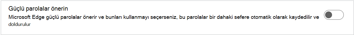 Güçlü parola öner'in ekran görüntüsü.
