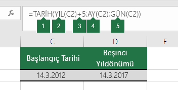 Başka bir tarihi temel alarak tarih hesaplama