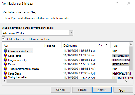 Veri Bağlantı Sihirbazı ekranı 2