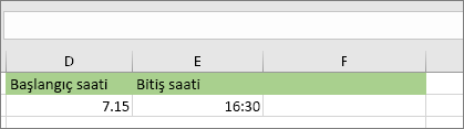 Başlangıç tarihi/saati 07:15, Bitiş tarihi/saati 16:30