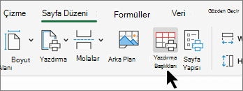 Başlıkları yazdır düğmesi ekran görüntüsü