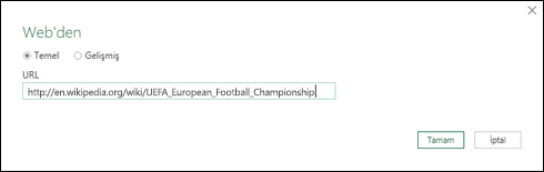 > Power QueryPower Query From Web > Input URL dialog