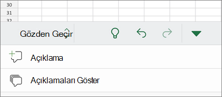 iPhone’da Açıklamalar alt menüsü