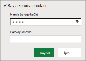 Sayfa parolası ayarlama