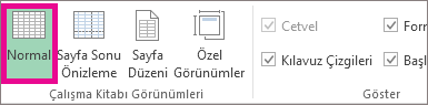 Görünüm sekmesinde Normal'i tıklatın