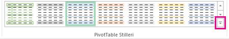 PivotTable Stilleri galerisindeki Tümü düğmesi