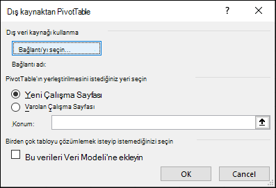 Dış Kaynaktan PivotTable