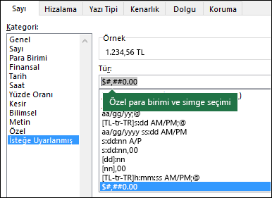 METNEÇEVİR işlevi - Simgeli özel para birimi