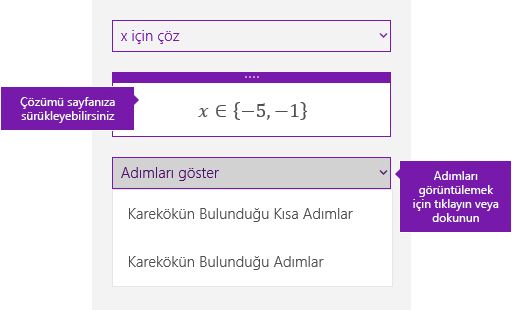 Matematik görev bölmesindeki Adımları Göster düğmesi