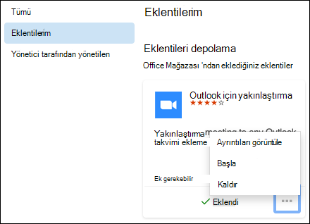 My add-ins menu in Mac için OutlookMac için Outlook.