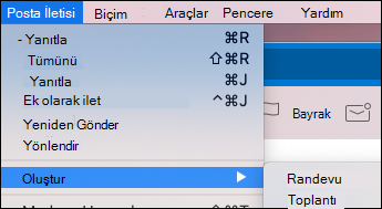 Create an email from an email in Mac için OutlookMac için Outlook.