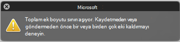 Ek gönderilemeyecek kadar büyük olduğunda gösterilen hata iletisi