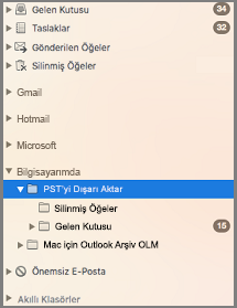 Bilgisayarımda seçeneğinin vurgulandığı gezinti bölmesi