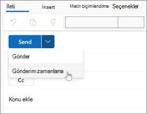 Yeni Windows için Outlook'ta Göndermeyi Zamanlama'yı kullanma