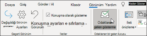Odaklanmış Gelen Kutusu'nu gösterme