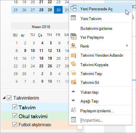 Sağ tıklatma menüsünde Yeni Pencerede Aç'ı tıklatın
