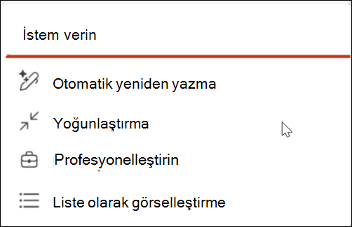 Otomatik yeniden yazma kalem simgesinin ekran görüntüsü.