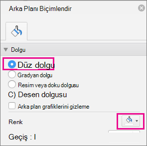 Mac için PowerPoint Düz Dolgu