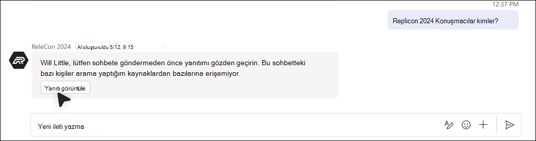 izin sorunları nedeniyle Yanıt otomatik olarak eklenemiyor ekran görüntüsü