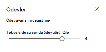 Kaç ödevin görüntüleneceğini seçme.