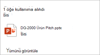 Hangi dosyaları kullanıma aldığınızı bildiren bir iletişim kutusu görüntülenir.