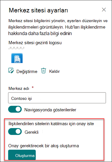 Onay akışı oluşturma işleminin ekran görüntüsü