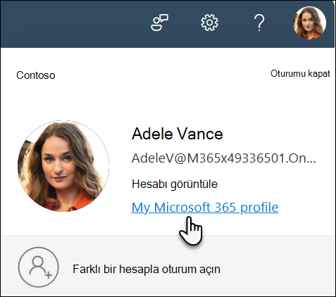 Resminizi seçin ve ardından Profil’e gitmek için Hakkımda seçeneğini belirleyin