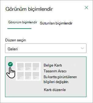 Her kartta görüntülenen bilgileri değiştirmek için Belge Kartı DesignerDesigner'ı kullanabilirsiniz.