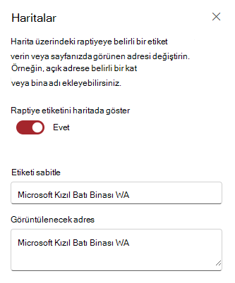 Pin etiketini ve adresini düzenleme