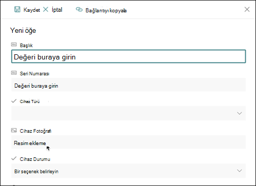 Resim Sütunu Yeni Öğe