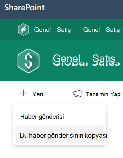 Haber gönderisinin kopyasını oluştur