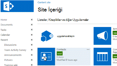 Uygulamayı gezintiye sürükleme