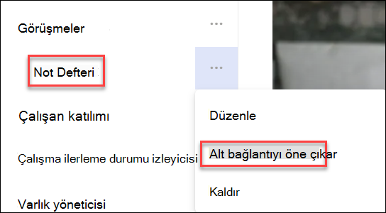 Bir alt bağlantıyı tanıtmanın ekran görüntüsü