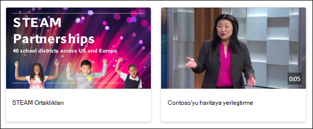videolarla hızlı bağlantıların ekran görüntüsü